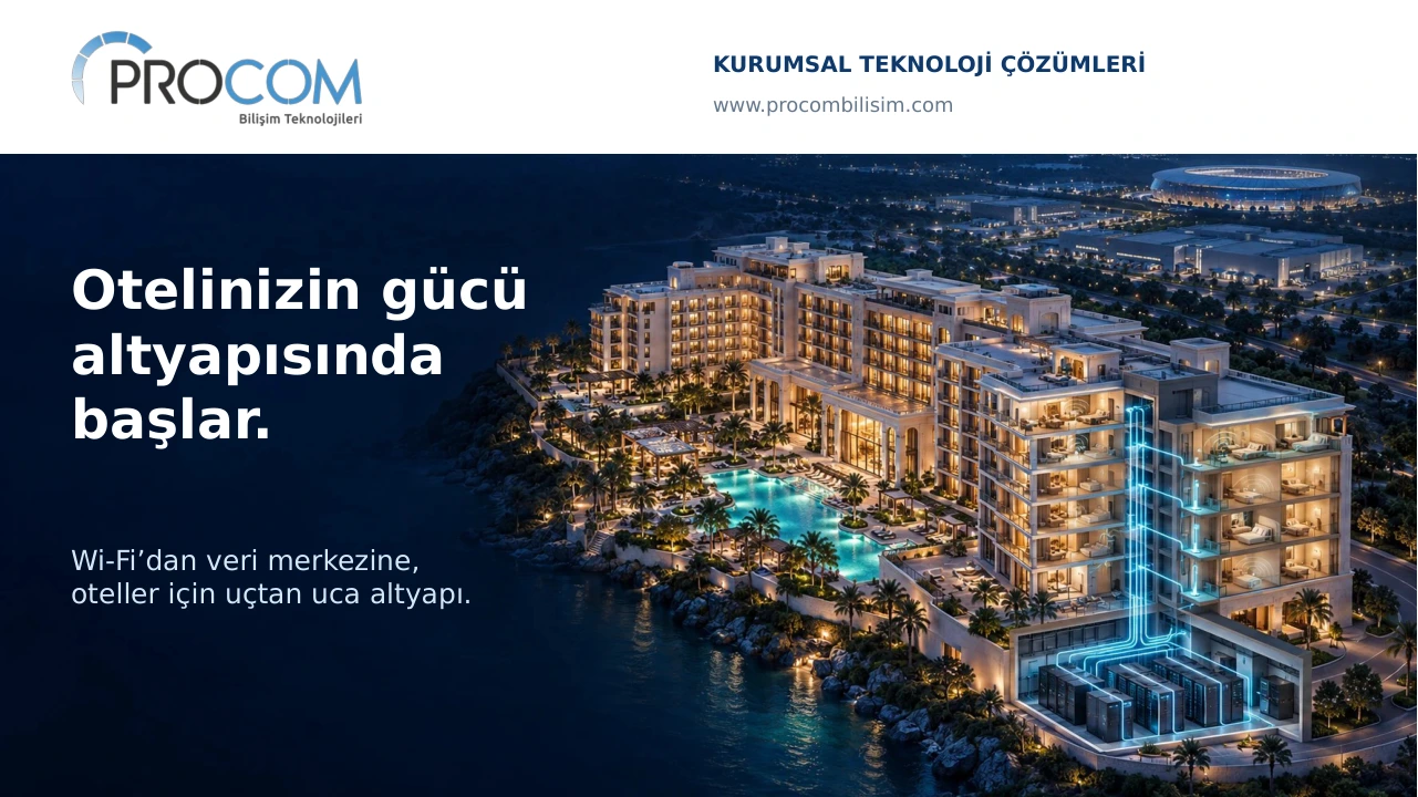 Hotel infrastructure cover of the Procom company presentation
