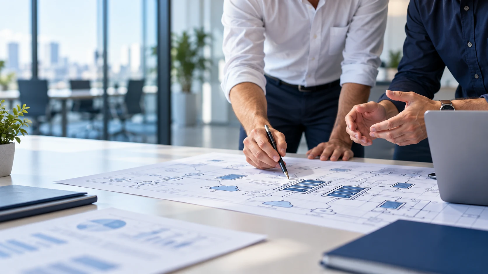 Technical project planning; illustrative image